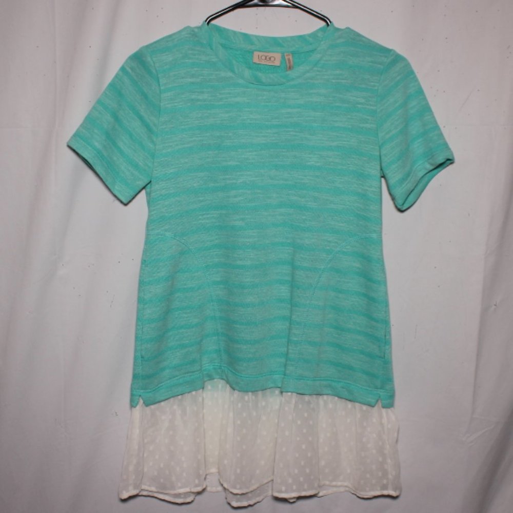 NEW LOGO by Lori Goldstein Striped Tee Size XXS